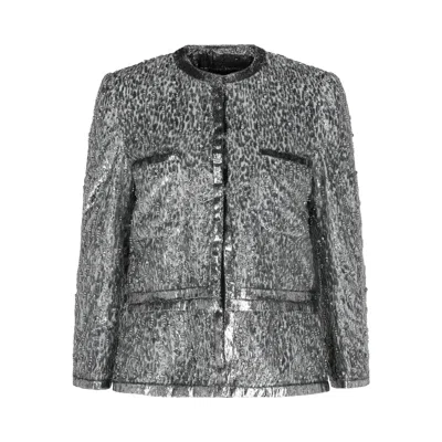 Pre-owned Givenchy Animal Print Single Breasted Jacket 'silver' | Women's Size 40