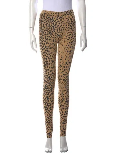 Pre-owned Givenchy Animal Print Skinny Leg Pants In Neutral