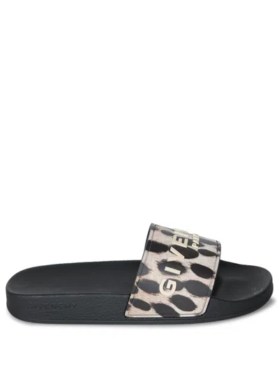 Givenchy Animal Print Strap Sandals In Black