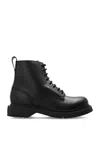 Givenchy Chunky Sole Leather Ankle Boots With Pull Tab In Black