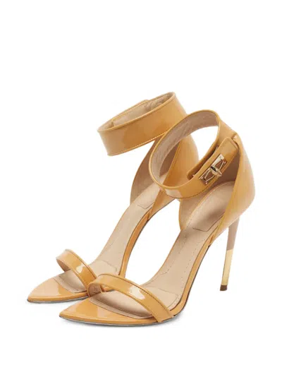 Pre-owned Givenchy Ankle-strap Patent-leather Sandals In Neutral