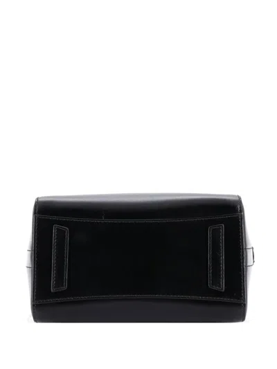 Pre-owned Givenchy Antigona Bag Glazed Leather Mini Satchel In Black