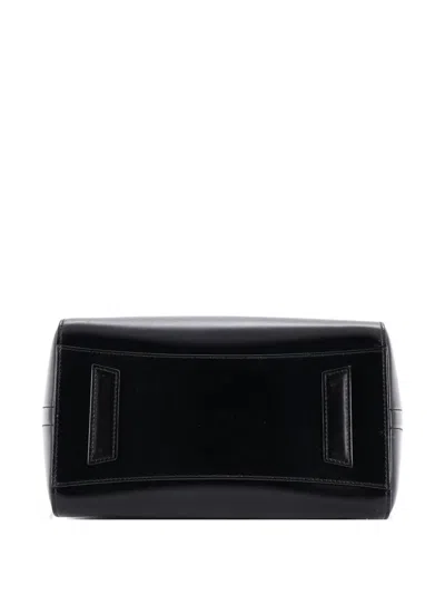 Pre-owned Givenchy Antigona Bag Glazed Leather Small Satchel In Black