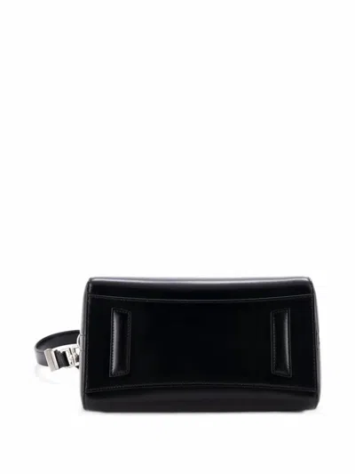 Pre-owned Givenchy Antigona Bag Glazed Leather Small Satchel In Black