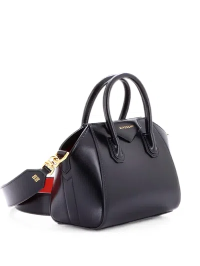 Pre-owned Givenchy Antigona Bag Glazed Leather Toy Satchel In Black