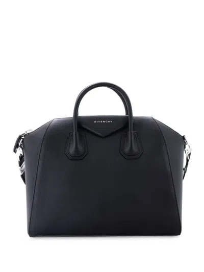 Pre-owned Givenchy Antigona Bag Leather Medium Satchel In 黑色