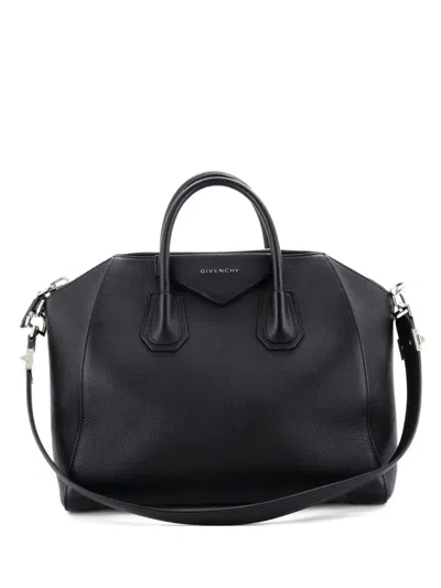 Pre-owned Givenchy Antigona Bag Leather Medium Satchel In Black