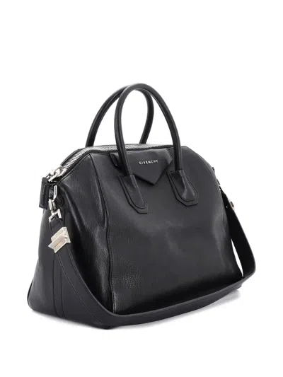 Pre-owned Givenchy Antigona Bag Leather Medium Satchel In Black
