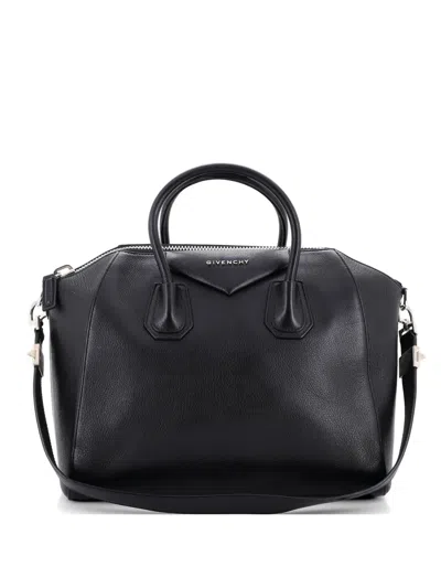 Pre-owned Givenchy Antigona Bag Leather Medium Satchel In Black