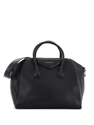 Pre-owned Givenchy Antigona Bag Leather Medium Satchel In Black