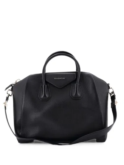 Pre-owned Givenchy Antigona Bag Leather Medium Satchel In Black