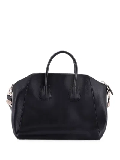 Pre-owned Givenchy Antigona Bag Leather Medium Satchel In Black