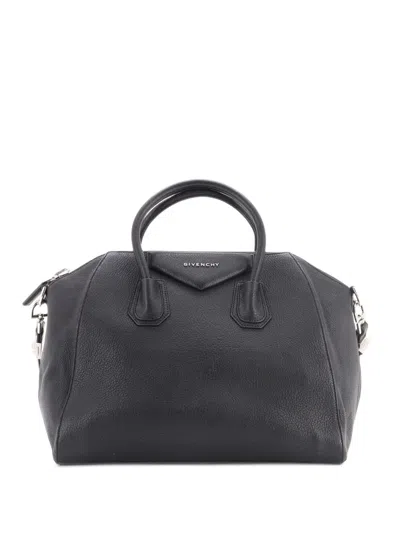 Pre-owned Givenchy Antigona Bag Leather Medium Satchel In Black