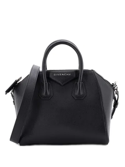 Pre-owned Givenchy Antigona Bag Leather Mini Crossbody Bag In Black