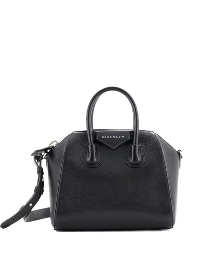 Pre-owned Givenchy Antigona Bag Leather Mini Crossbody Bag In Black