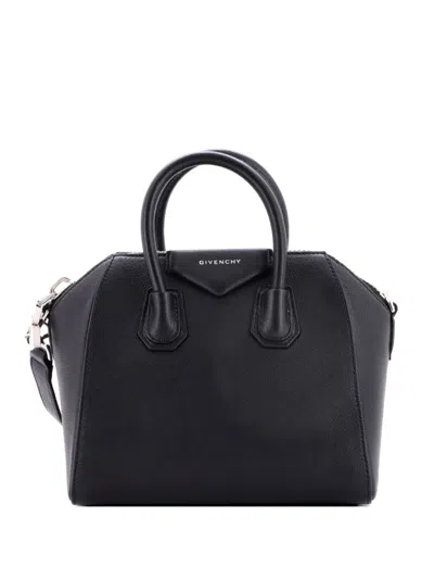 Pre-owned Givenchy Antigona Bag Leather Mini Crossbody Bag In Black