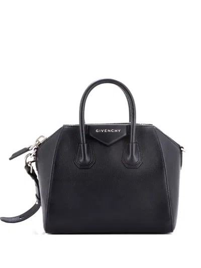 Pre-owned Givenchy Antigona Bag Leather Mini Crossbody Bag In Black