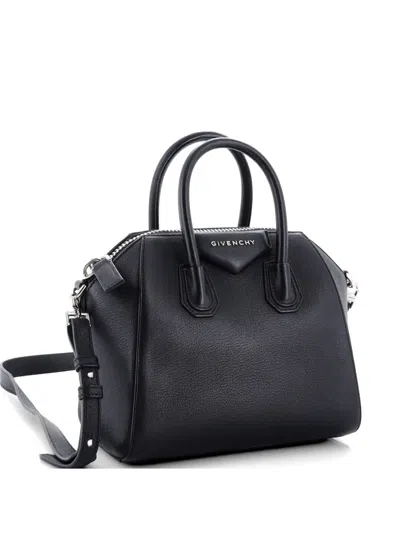 Pre-owned Givenchy Antigona Bag Leather Mini Crossbody Bag In Black