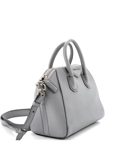 Pre-owned Givenchy Antigona Bag Leather Mini Crossbody Bag In Gray