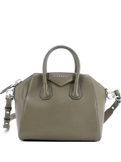 Pre-owned Givenchy Antigona Bag Leather Mini Crossbody Bag In Green