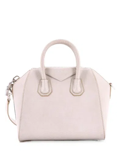 Pre-owned Givenchy Antigona Bag Leather Mini Crossbody Bag In Neutral