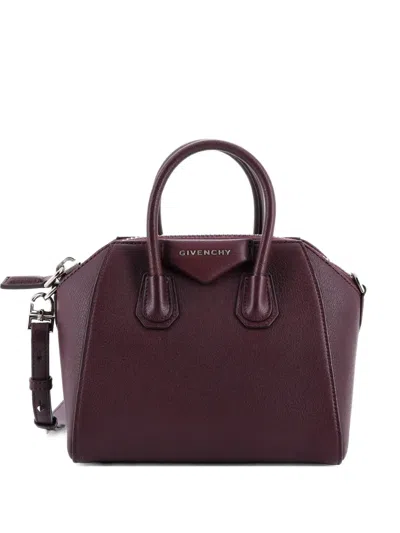 Pre-owned Givenchy Antigona Bag Leather Mini Crossbody Bag In Purple