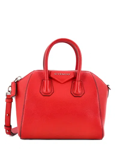 Pre-owned Givenchy Antigona Bag Leather Mini Crossbody Bag In Red