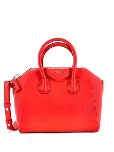 Pre-owned Givenchy Antigona Bag Leather Mini Crossbody Bag In Red