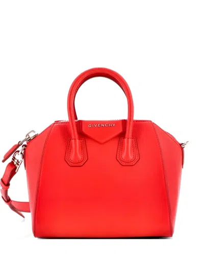 Pre-owned Givenchy Antigona Bag Leather Mini Crossbody Bag In Red