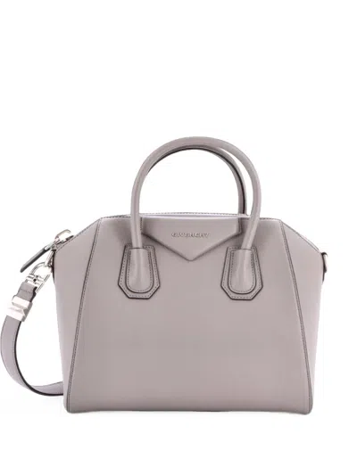 Pre-owned Givenchy Antigona Bag Leather Small Satchel In グレー