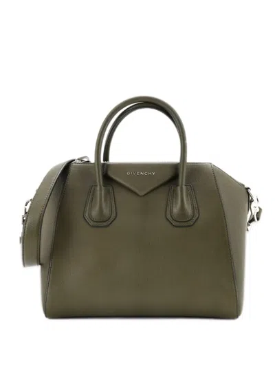 Pre-owned Givenchy Antigona Bag Leather Small Satchel In Green