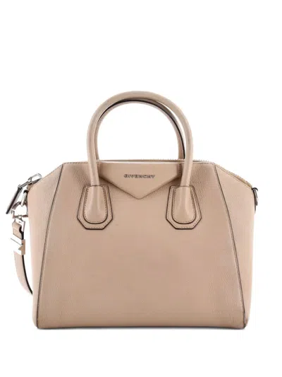 Pre-owned Givenchy Antigona Bag Leather Small Satchel In Neutral