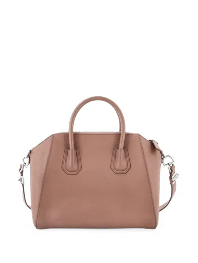 Pre-owned Givenchy Antigona Bag Leather Small Satchel In Neutrals