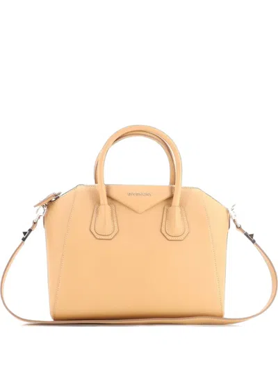 Pre-owned Givenchy Antigona Bag Leather Small Satchel In Neutrals