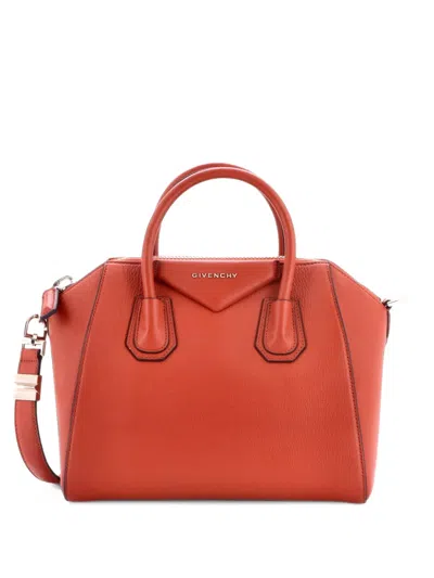 Pre-owned Givenchy Antigona Bag Leather Small Satchel In Red