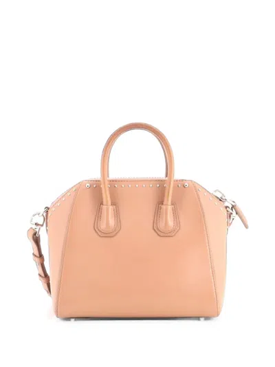 Pre-owned Givenchy Antigona Bag Studded Leather Mini Satchel In 粉色
