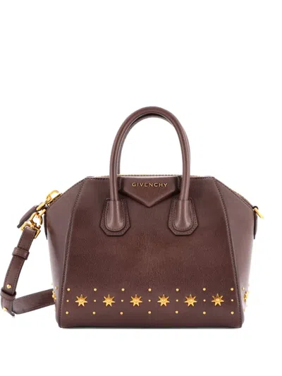 Pre-owned Givenchy Antigona Bag Studded Leather Mini Satchel In Black