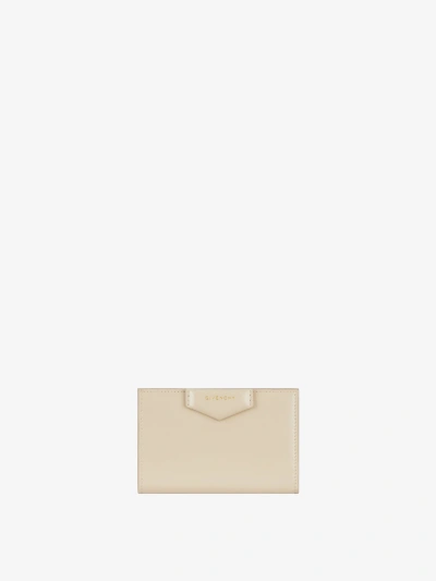 Givenchy Antigona Bifold Wallet In Box Leather In Neutral