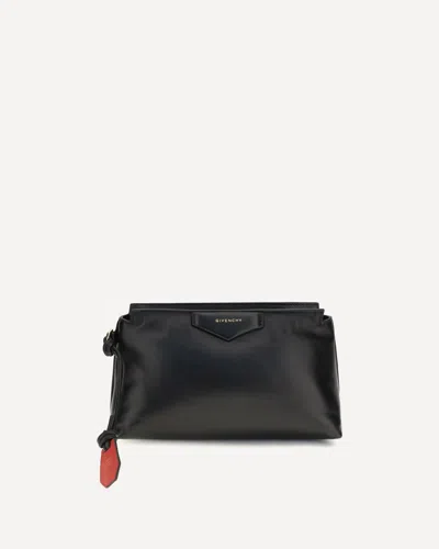 Givenchy Antigona Bomber Lambskin Pouch In Nero