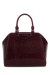 Givenchy Mini Antigona Cube Tote Bag In Oxbloodred