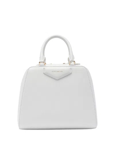 Givenchy Ivory Leather Nano Antigona Cube Handbag In White