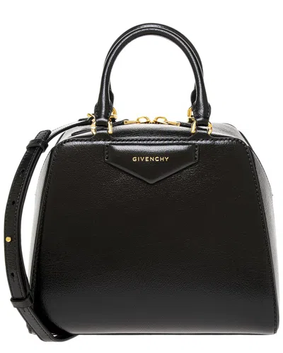 Givenchy Mini Antigona Cube Leather Crossbody Bag In Black