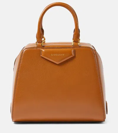 Givenchy Antigona Cube Mini Leather Tote Bag In Brown