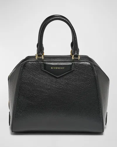 Givenchy Antigona Cube Mini Top-handle Bag In Shiny Tumbled Leather In Black