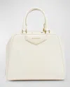 Givenchy Antigona Cube Mini Top-handle Bag In Shiny Tumbled Leather In Ivory