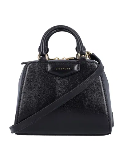 Givenchy Nano Antigona Cube Leather Crossbody Bag In Black