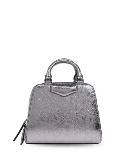 Givenchy Antigona Cube Nano Leather Handbag In Gray