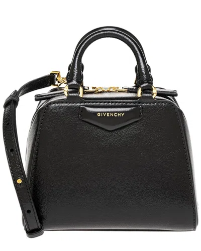 Givenchy Nano Antigona Cube Leather Crossbody Bag In Black