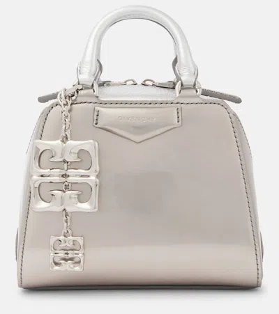 Givenchy Antigona Cube Nano Metallic Leather Tote Bag In Silver