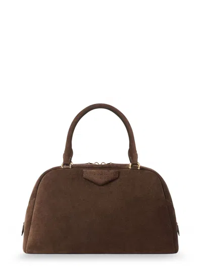 Givenchy Antigona East West Bag In Suede In Brown